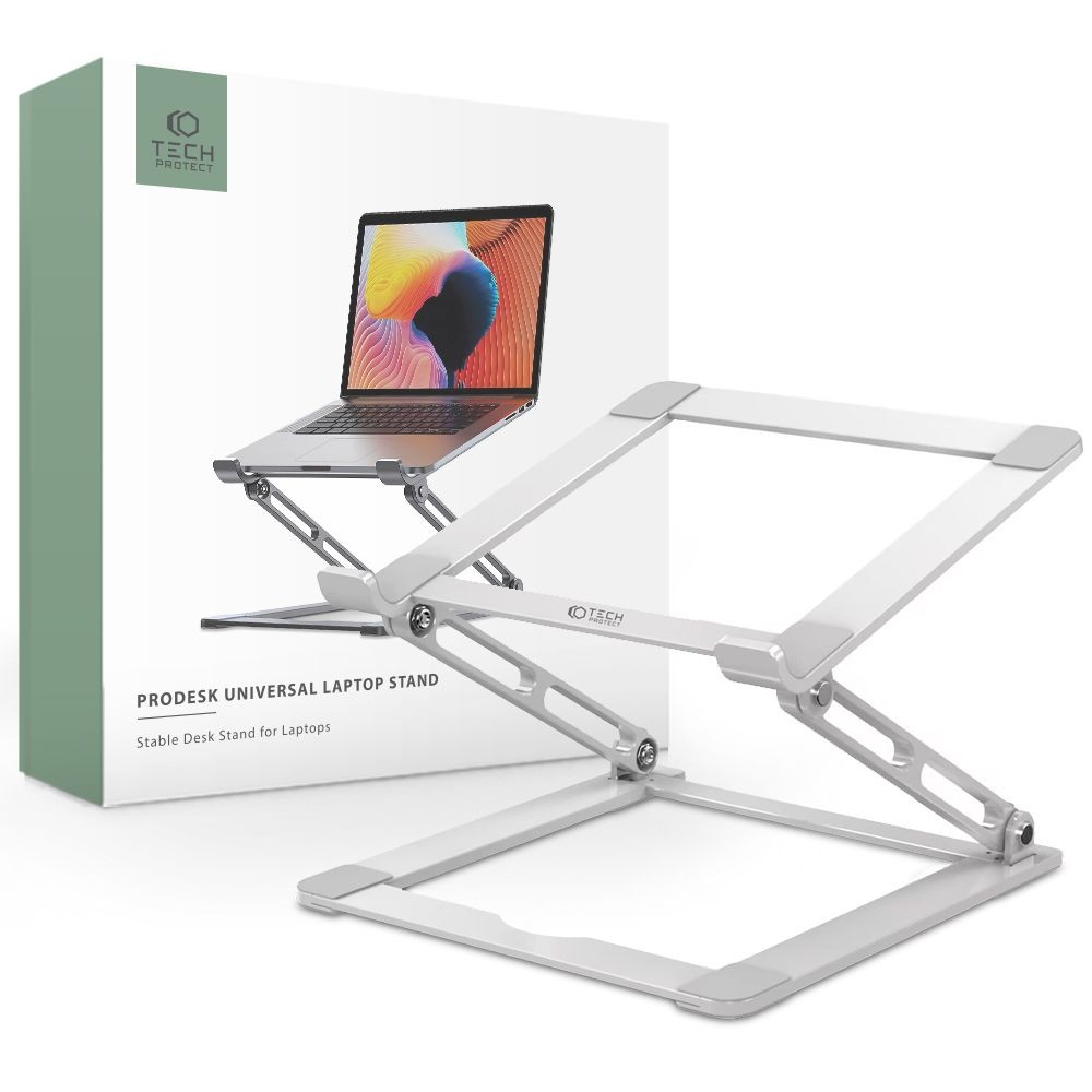 Sidabro spalvos universalus stovas "Tech-Protect Prodesk Universal Laptop Stand"