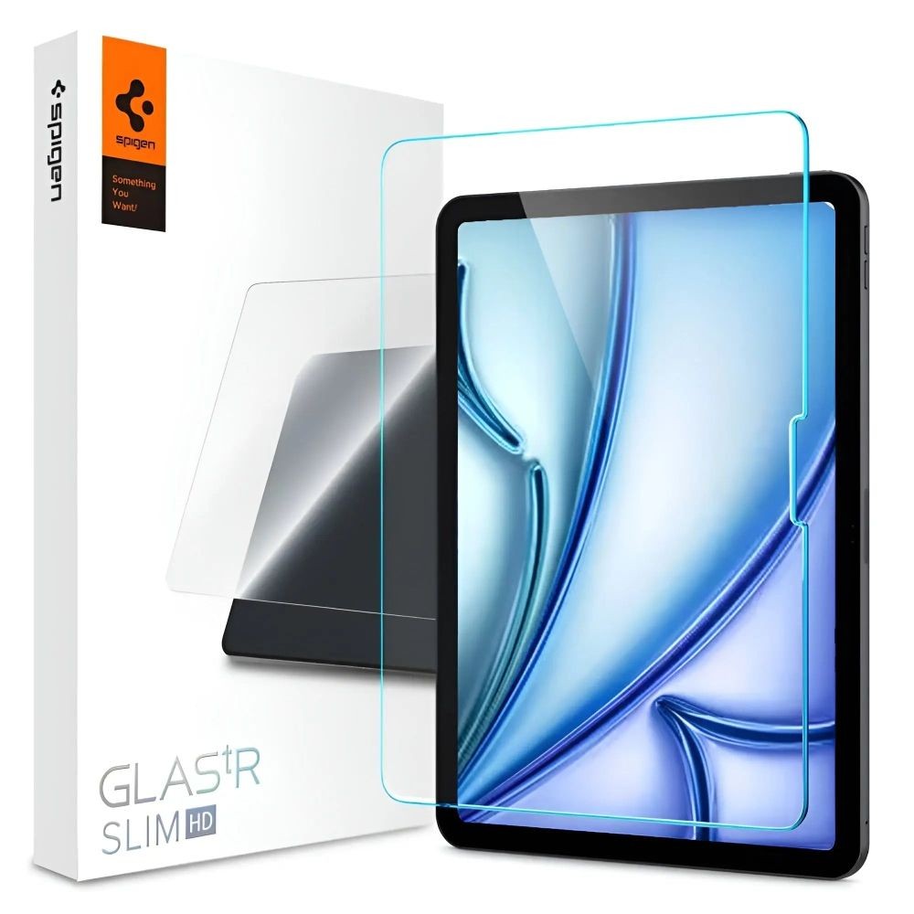 Skaidrus apsauginis grūdintas stiklas "Spigen Glas.Tr Slim" planšetei iPad Air 11 6 / 2024