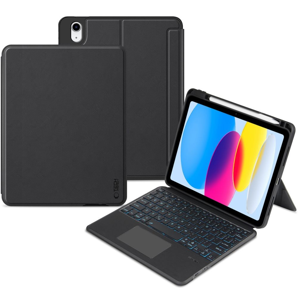 Juodas atverčiamas dėklas su klaviatūra "Tech-Protect Scmag Pen + Keyboard skirtas iPad 10.9 10 / 2022