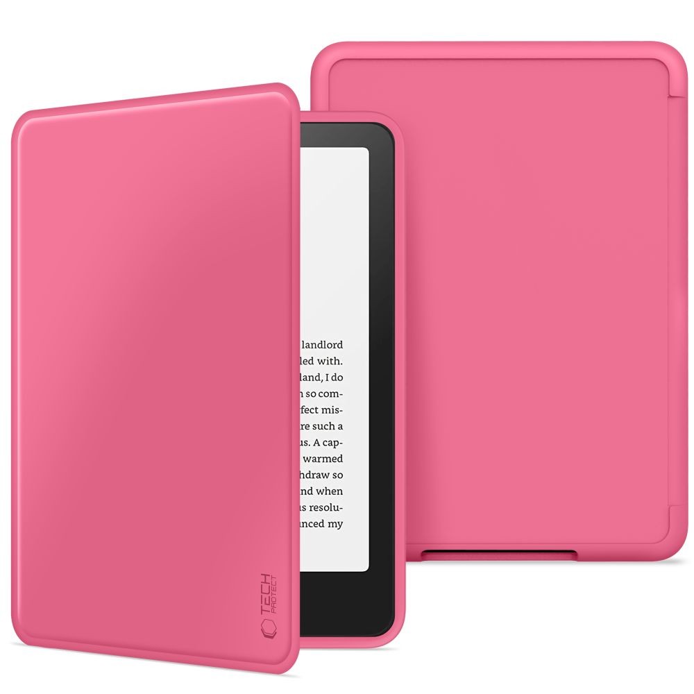 Rožinis atverčiamas dėklas ''Tech-Protect Smartcase'' planšetei Kindle Paperwhite VI / 6 / Colorsoft Signature Edition
