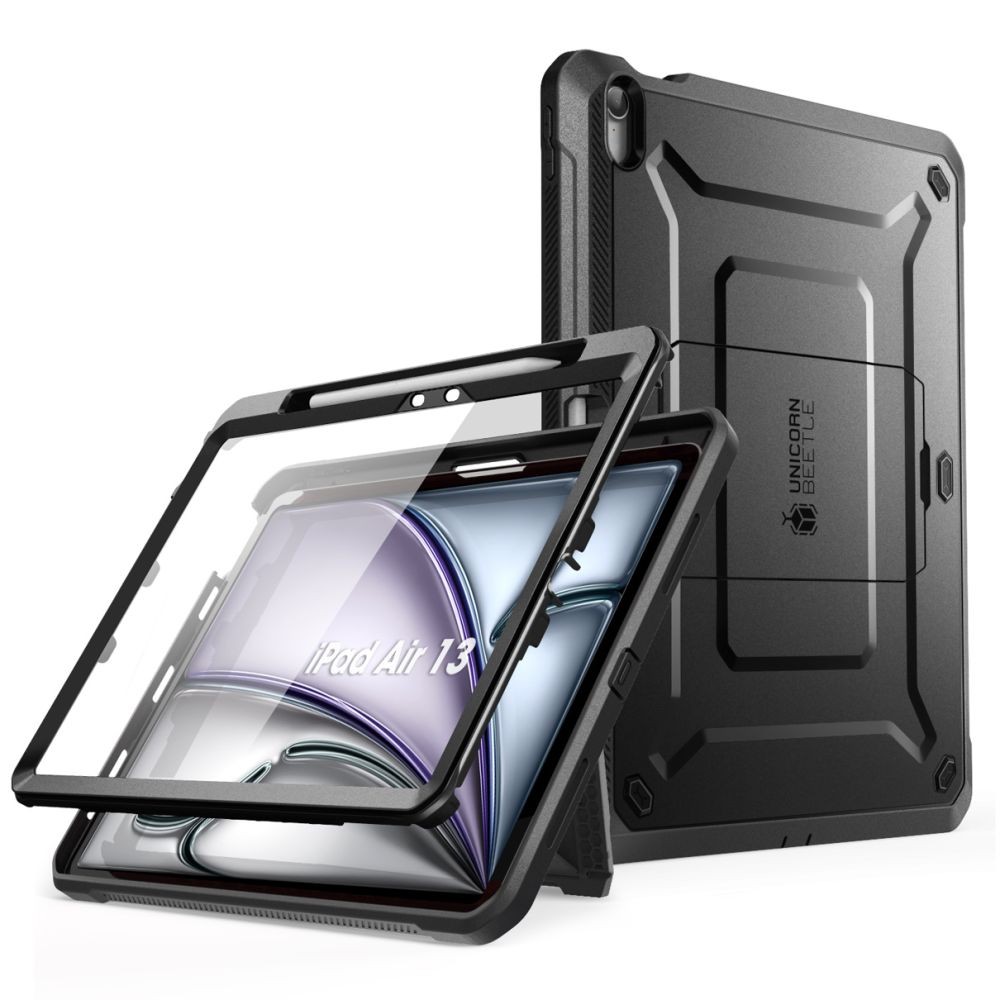 Juodas itin tvirtas dėklas "Supcase Unicorn Beetle Pro" skirtas iPad Air 13 2024