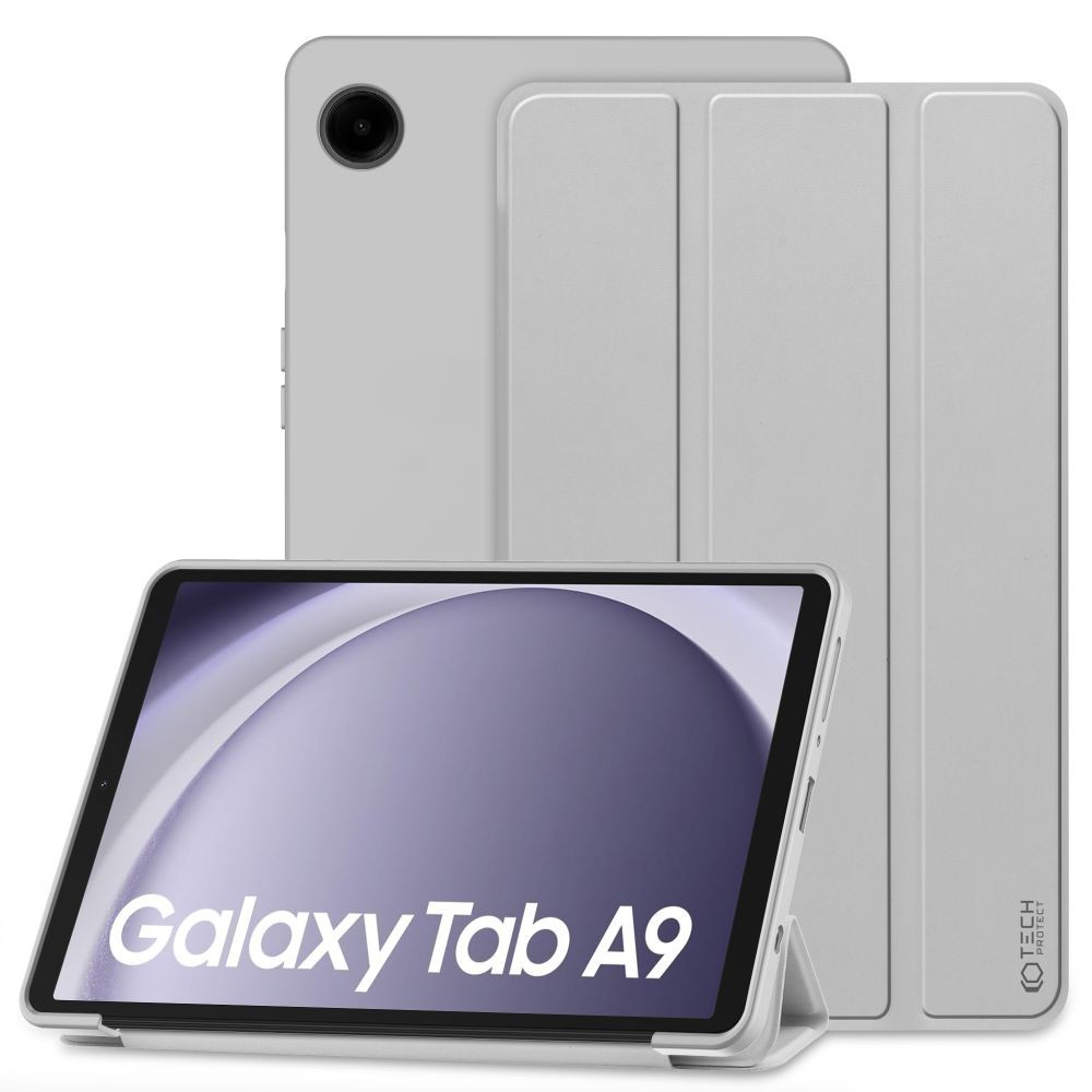 Pilkas atverčiamas dėklas ''Tech-Protect Smartcase'' planšetei Samsung Galaxy Tab A9 8.7 X110 / X115