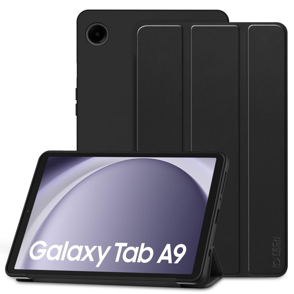 Juodas atverčiamas dėklas ''Tech-Protect Smartcase'' planšetei Galaxy Tab A9 8.7 X110 / X115