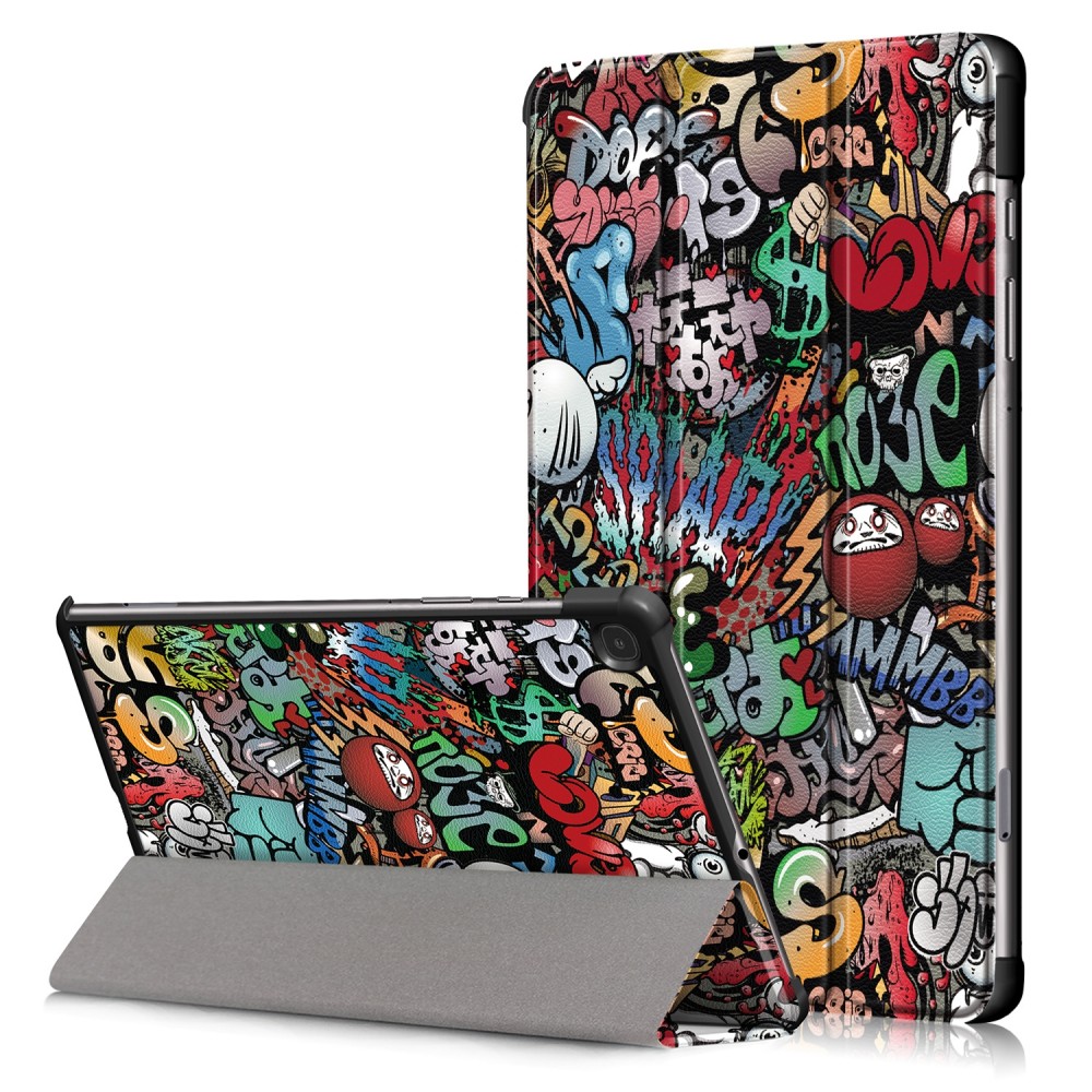 Grafiti spalvos atverčiamas dėklas Samsung T500 / T505 Tab A7 10.4 2020