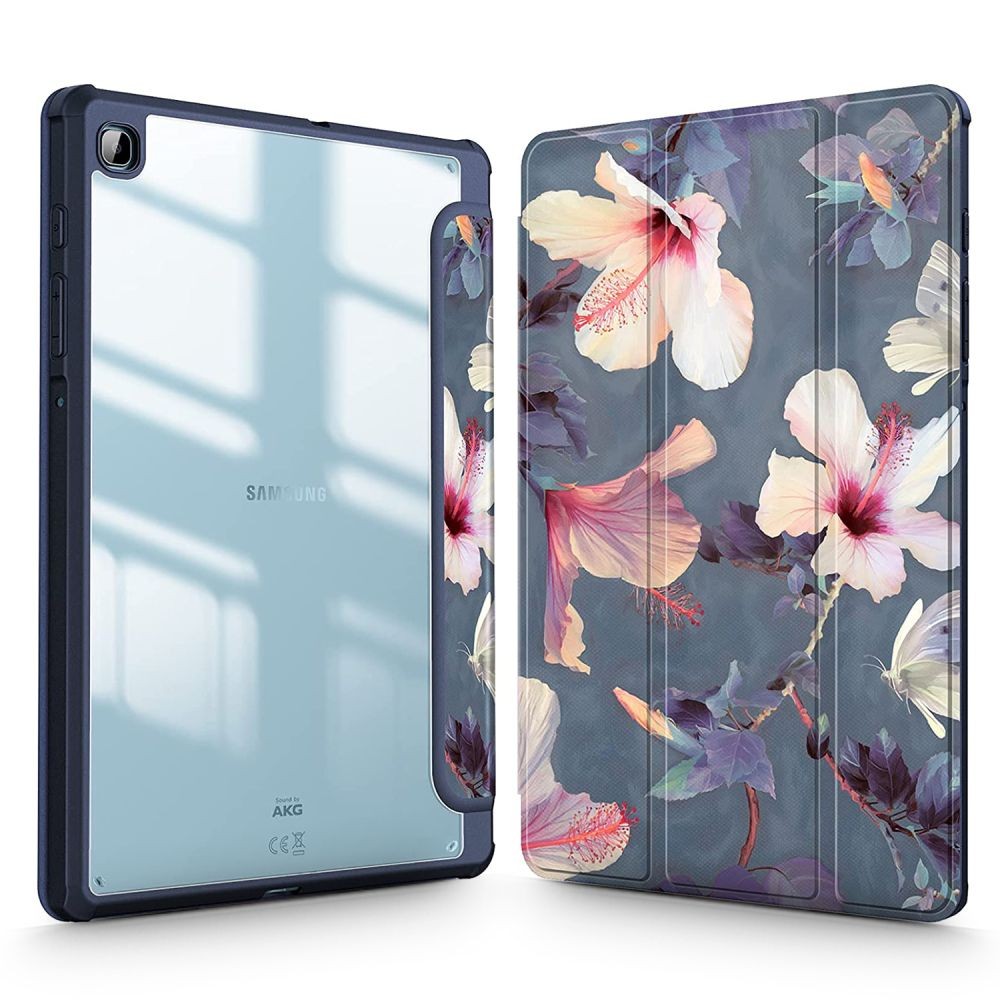 Gėlėtas/Skaidrus atverčiamas dėklas "Tech-Protect Smartcase Hybrid" skirtas Galaxy TAB S6 LITE 10.4 2020 / 2022