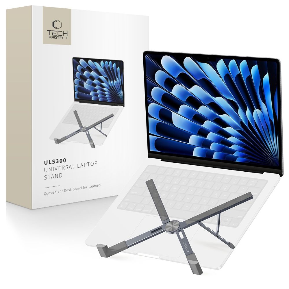 Pilkas spalvos universalus stovas "Tech-Protect ULS300 Universal Laptop Stand"