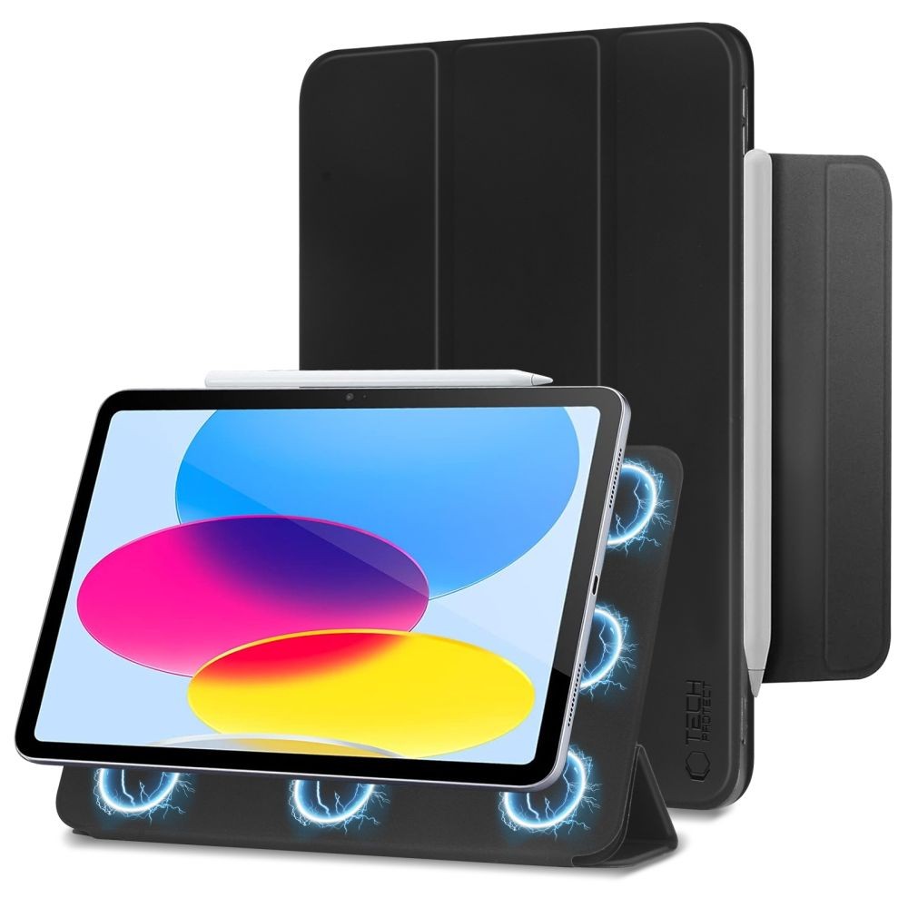 Juodas atverčiamas dėklas "Tech-Protect Smartcase Magnetic" planšetei iPad 10.9 10 / 2022