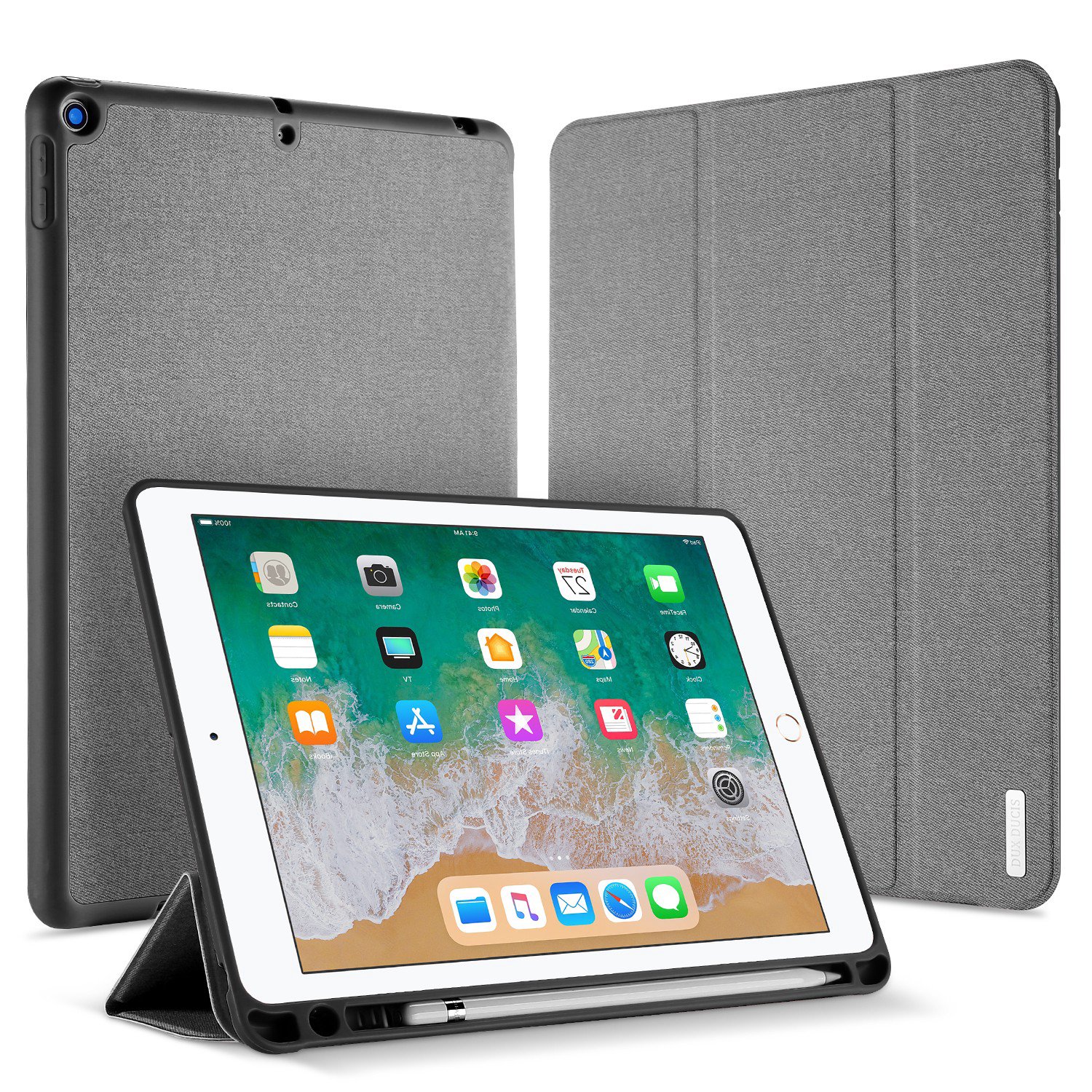 Dėklas Dux Ducis Domo Apple iPad 9.7 2018/iPad 9.7 2017 pilkas