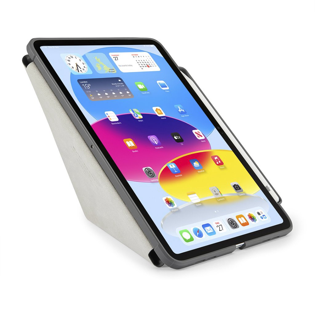 Pipetto iPad 10.9" (10:th gen) Origami No3 Pencil Case - Dark Grey