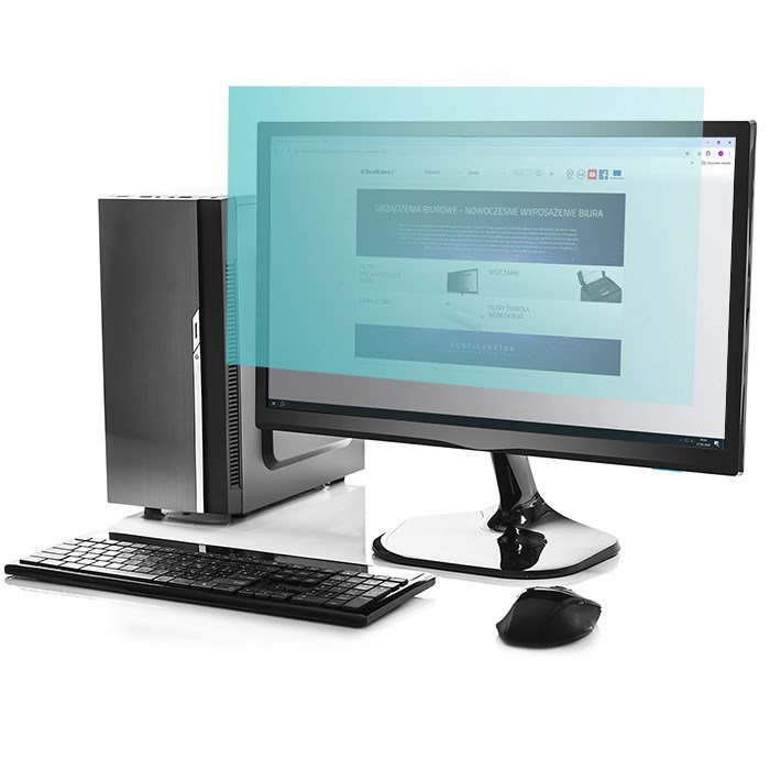 Qoltec 51074 Anti Blue Light filtras 23"  16:9  Akių apsauga  Apsauga nuo akinimo