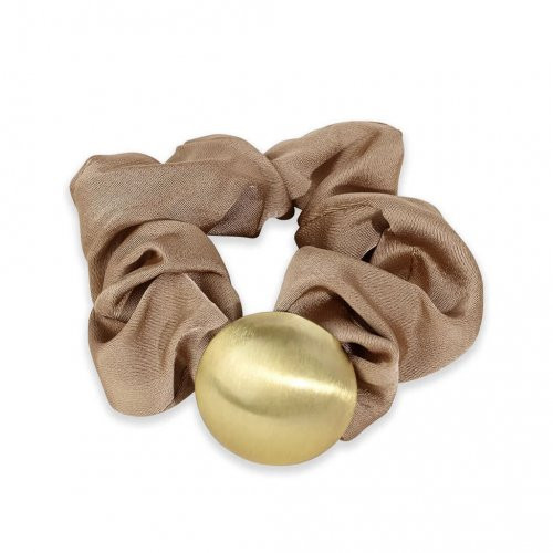 LAETI Hair Elastic Ariane Plaukų gumutė su aukso detale, Brown