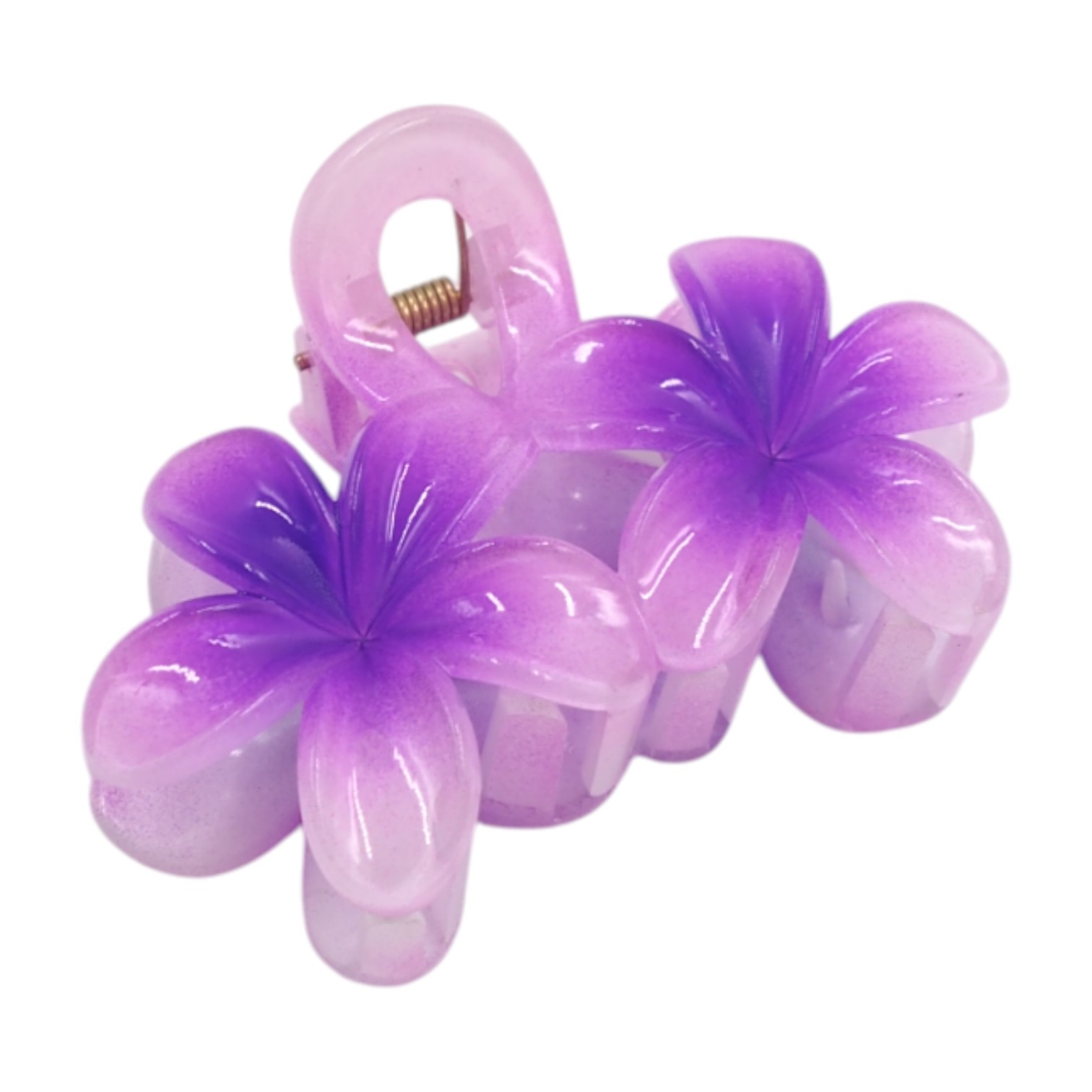 Dvigubas plaukų segtukas „Gėlės“ VIOLETINIS