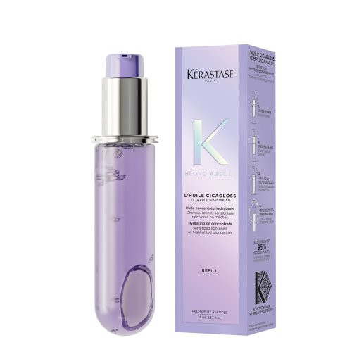 Kérastase Blond Absolu L'Huile Cicagloss Refillable Hair Oil Plaukų aliejus šviesiems plaukams, 75ml Refill