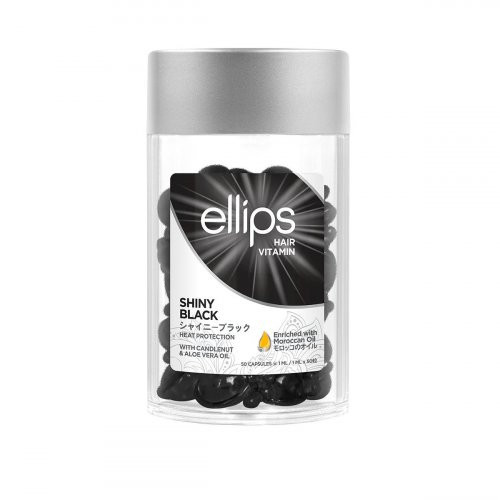 Ellips Shiny Black Hair Treatment Vitamins Tepami vitaminai tamsių plaukų priežiūrai, 50x1ml