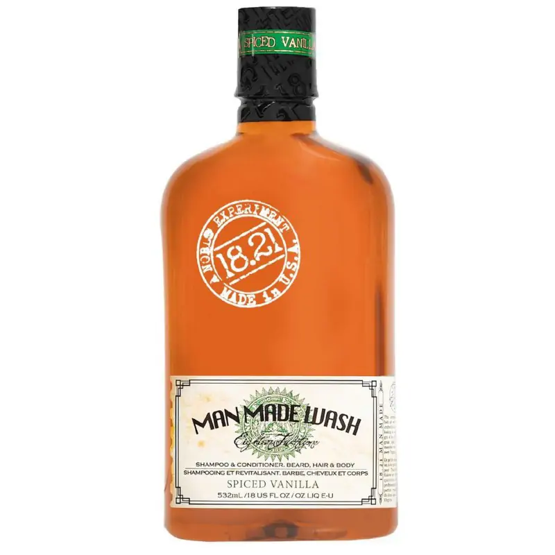 Daugiafunkcė priemonė vyrams 3 in 1: stiprinamasis šampūnas, kondicionierius ir kūno prausiklis viename 18.21 Man Made Wash Spiced Vanilla WSH18SV, 532 ml