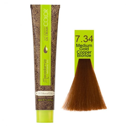 Macadamia oil cream color kreminiai plaukų dažai, 100ml, sp.7.34 MAM8041