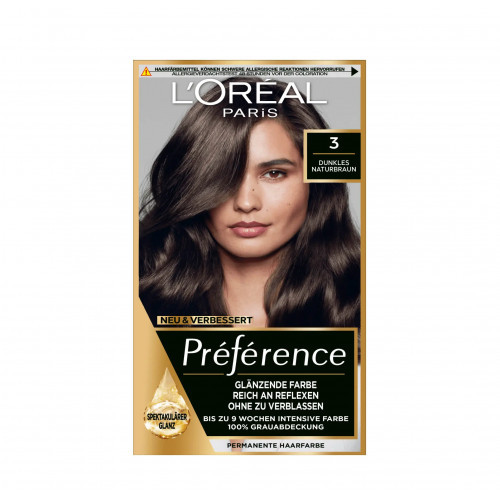 L'Oréal Paris Preference Permanent Hair Color Ilgalaikiai plaukų dažai, 3.0