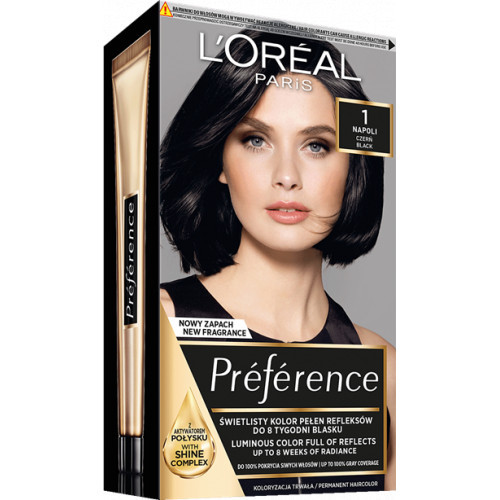 L'Oréal Paris Preference Permanent Hair Color Ilgalaikiai plaukų dažai, 1 Napoli