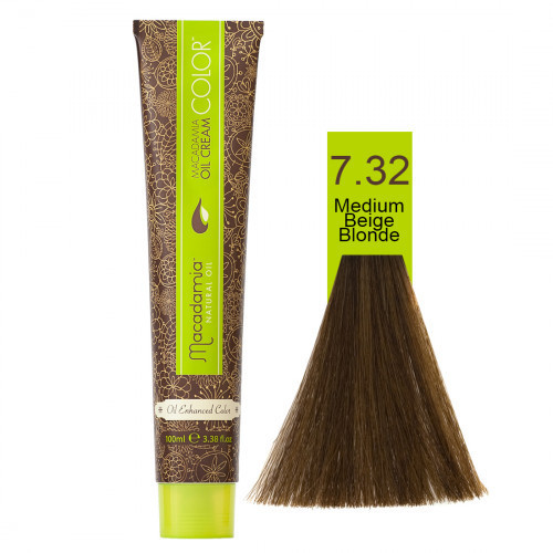 Macadamia Oil Cream Color Kreminiai plaukų dažai, 7.32 Medium Beige Blonde