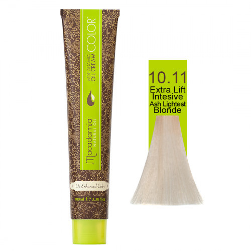 Macadamia Oil Cream Color Kreminiai plaukų dažai, 10.11 Extra Lift Intensive Ash Lightest Blonde