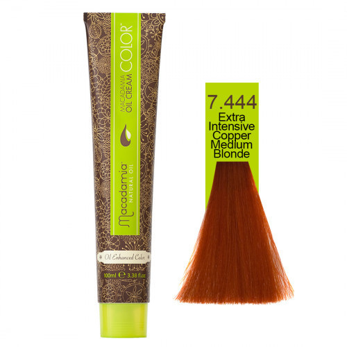 Macadamia Oil Cream Color Kreminiai plaukų dažai, 7.444 Ext. Int. Copper Medium Blonde