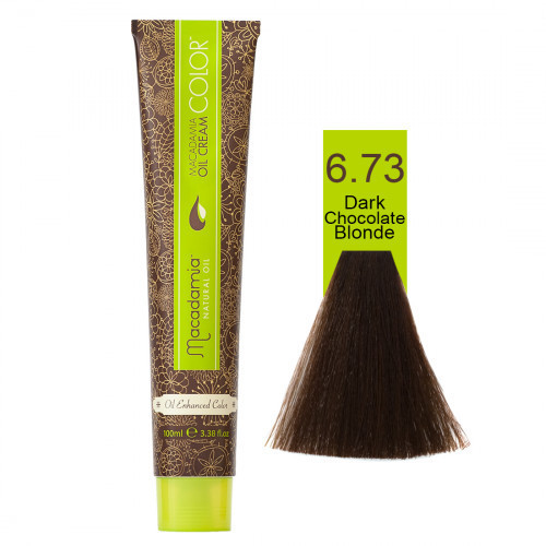 Macadamia Oil Cream Color Kreminiai plaukų dažai, 6.73 Dark Chocolate Blonde