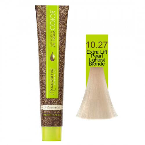 Macadamia Oil Cream Color Kreminiai plaukų dažai, 10.27 Extra Lift Pearl Lightest Blonde