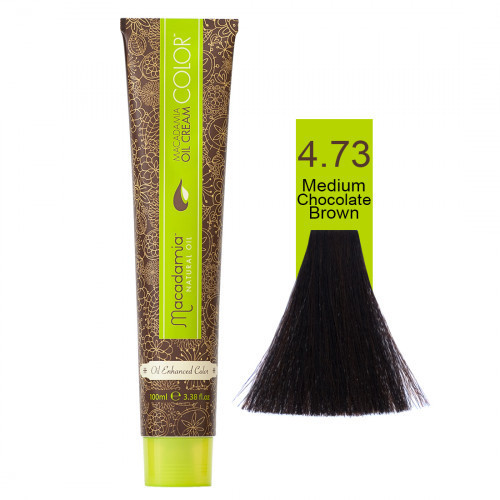 Macadamia Oil Cream Color Kreminiai plaukų dažai, 4.73 Medium Chocolate Brown
