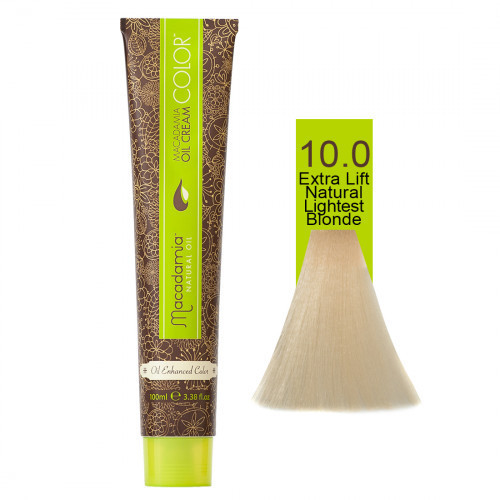 Macadamia Oil Cream Color Kreminiai plaukų dažai, 10.0 Extra Lift Natural Lightest Blonde