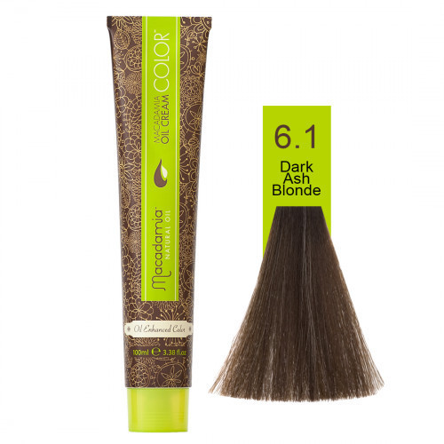 Macadamia Oil Cream Color Kreminiai plaukų dažai, 6.1 Dark Ash Blonde