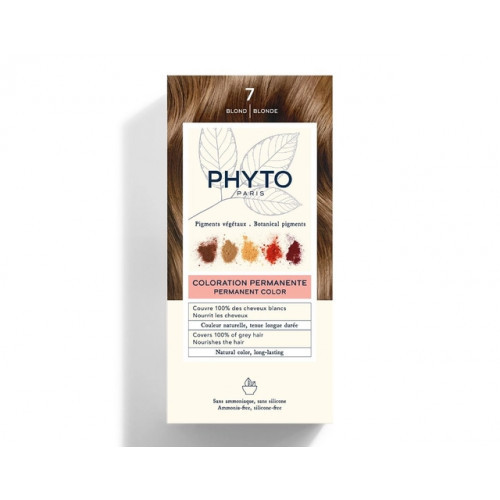 Phyto Permanent Hair Color Plaukų dažai be amoniako, 7 Blonde