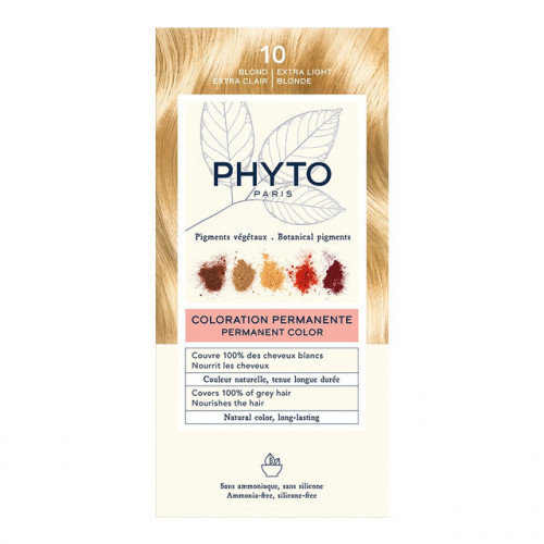 Phyto Permanent Hair Color Plaukų dažai be amoniako, 10 Extra Light Blonde