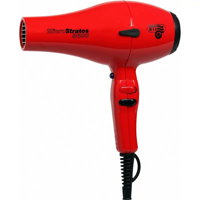Profesionalus plaukų džiovintuvas ETI Micro Stratos 3600 Ionic Red su jonų technologija