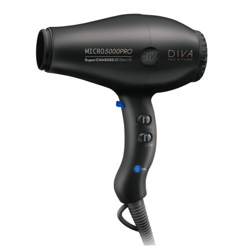 Diva Pro Styling Micro 5000 Pro Dryer Plaukų džiovintuvas, Black