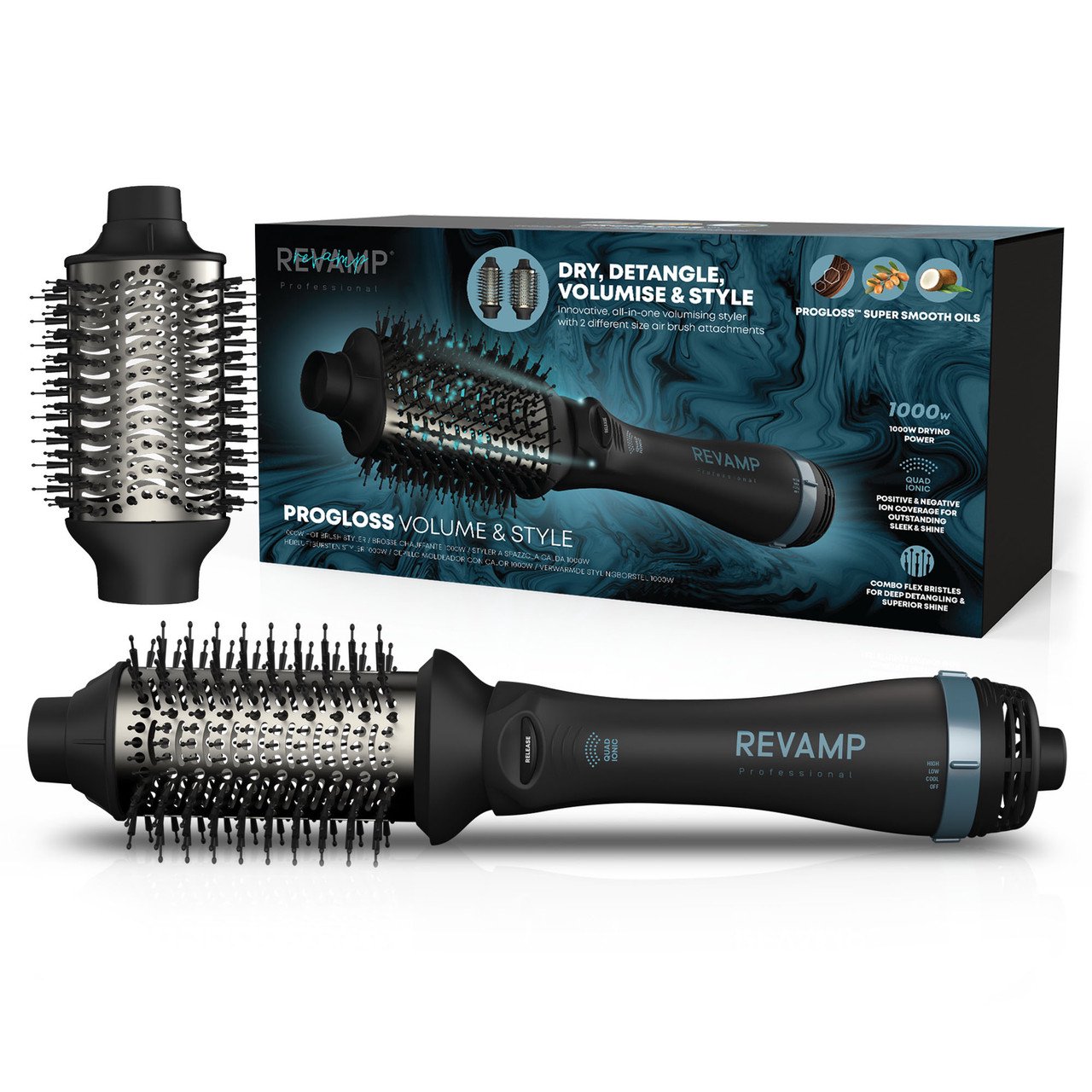 Plaukų džiovintuvas Revamp DR-2500-EU Progloss Volume & Style 1000W Hot Brush Styler