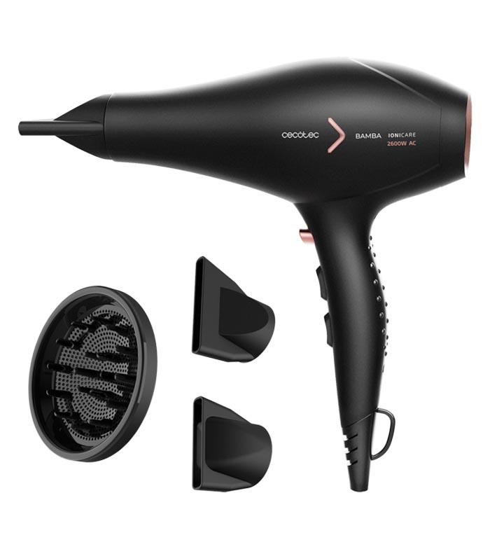 Plaukų džiovintuvas Cecotec Ionicare 5350 Powershine Fire, 2600 W, joninė funkcija, difuzoriaus antgalis, juodas.