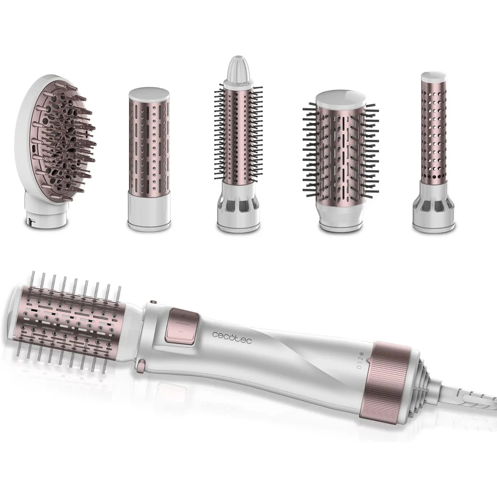 Plaukų formavimo šukos Cecotec CeramicCare 5in1 Pro, šilumos nustatymai 3, 1000 W, baltas
