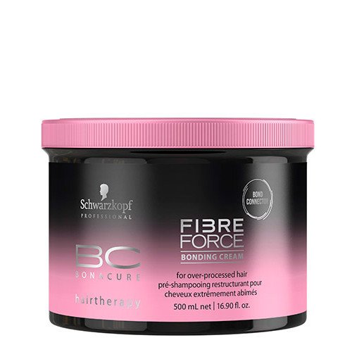 Saitus kuriantis kremas pažeistiems ir nualintiems plaukams Schwarzkopf Bonacure Hairtherapy Fibre Force Bonding Cream 500 ml