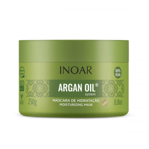 Inoar Argan Oil Mask Intensyviai drėkinanti plaukų kaukė su Argano aliejumi, 250ml