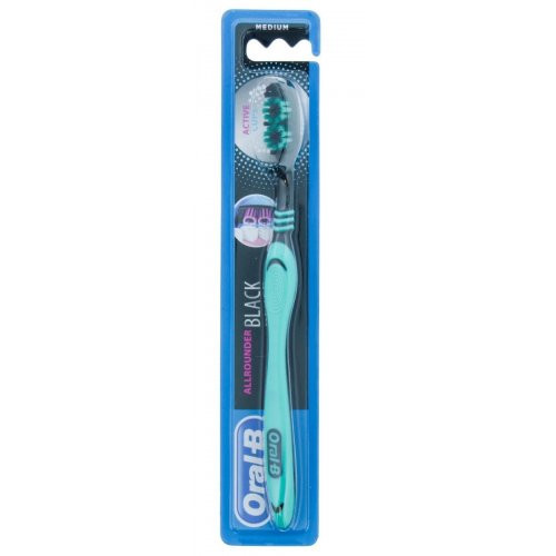 Oral-B Allrounder Black Vidutinio minkštumo dantų šepetėlis, Aqua green