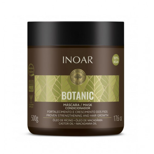 Inoar Botanic Mask Plaukus stiprinanti kaukė su ricinos aliejumi, 500ml