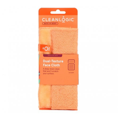 Cleanlogic Sensitive Skin Dual-Texture Face Cloth Veido šluostė, Coral