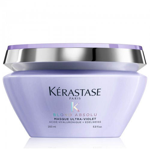 Kérastase Blond Absolu Masque Ultra-Violet  Drėkinamoji, geltonus šviesintų plaukų tonus neutralizuojanti kaukė, 200ml