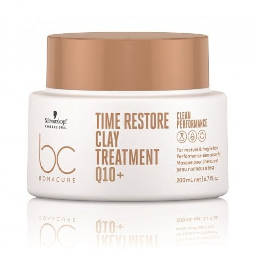 Schwarzkopf Professional BC CP Time Restore Q10+ Clay Treatment Atkuriamoji molio kaukė, 200ml