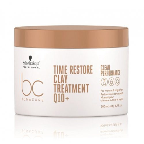 Schwarzkopf Professional BC CP Time Restore Q10+ Clay Treatment Atkuriamoji molio kaukė, 500ml