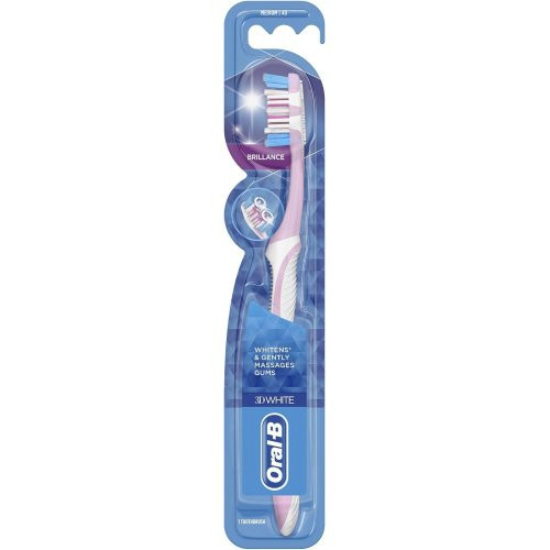 Oral-B 3D White Brilliance Toothbrush Vidutinio minkštumo dantų šepetėlis, Pink