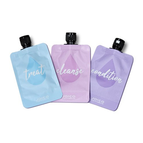 Joico Refillable Travel Pouch Set Vienkartiniai išspaudžiami maišeliai kosmetikai, Rinkinys