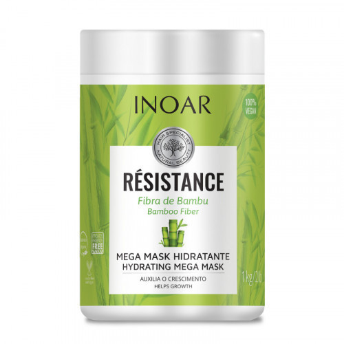 Inoar Resistance Fibra de Bambu Mask Stiprinanti ir blizgesio suteikianti kaukė, 1000g