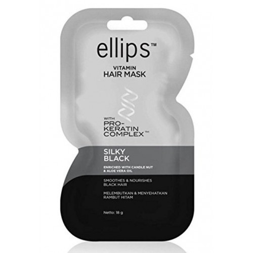 Ellips Silky Black Pro-Keratin Complex Mask Plaukų kaukė, 18g