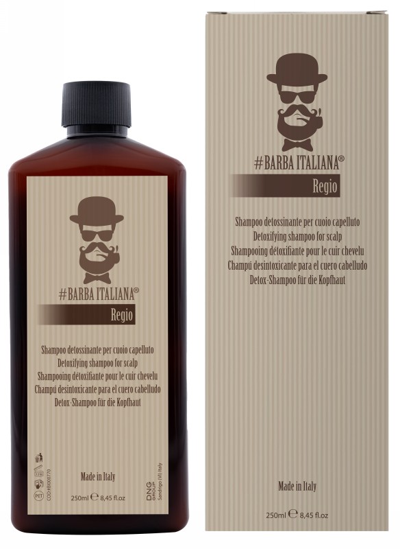 Detoksikuojantis šampūnas plaukams Barba Italiana Detoxifying Shampoo For Scalp Regio BI000770, valo galvos odą, 250 ml